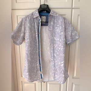 PROJEK Raw Floral print Shirts 100% cotton Short Sleeve Button Up men' S